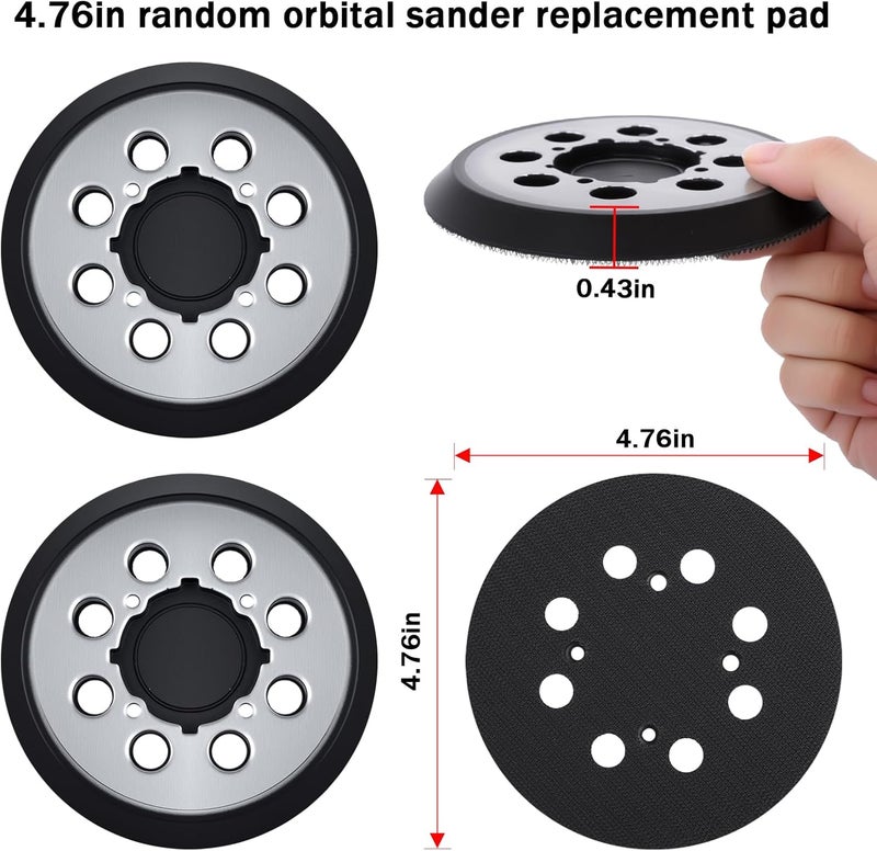 IPELY 2 Pack Sander Replacement Pad for Dewalt, 5-Inch 8 Holes Hook and Loop Aluminum Alloy Orbital Sander Replacement Pad for DWE6421/6421K, DWE6423/6423K, DCW210B, DWE64233, N329079 - Image 5